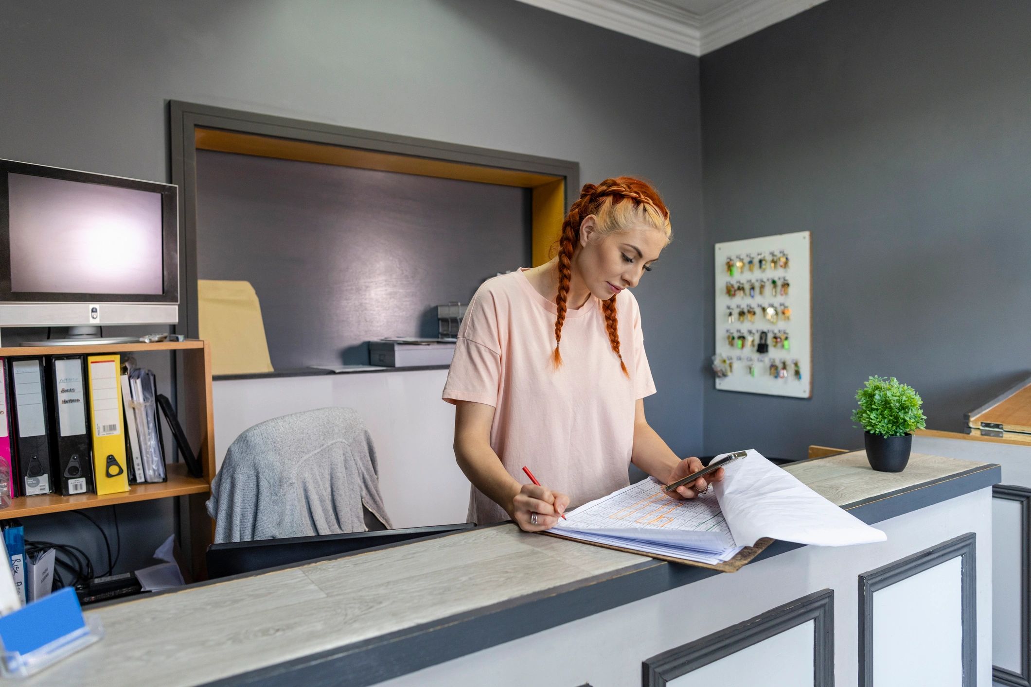 Corporate security planning and front desk coverage