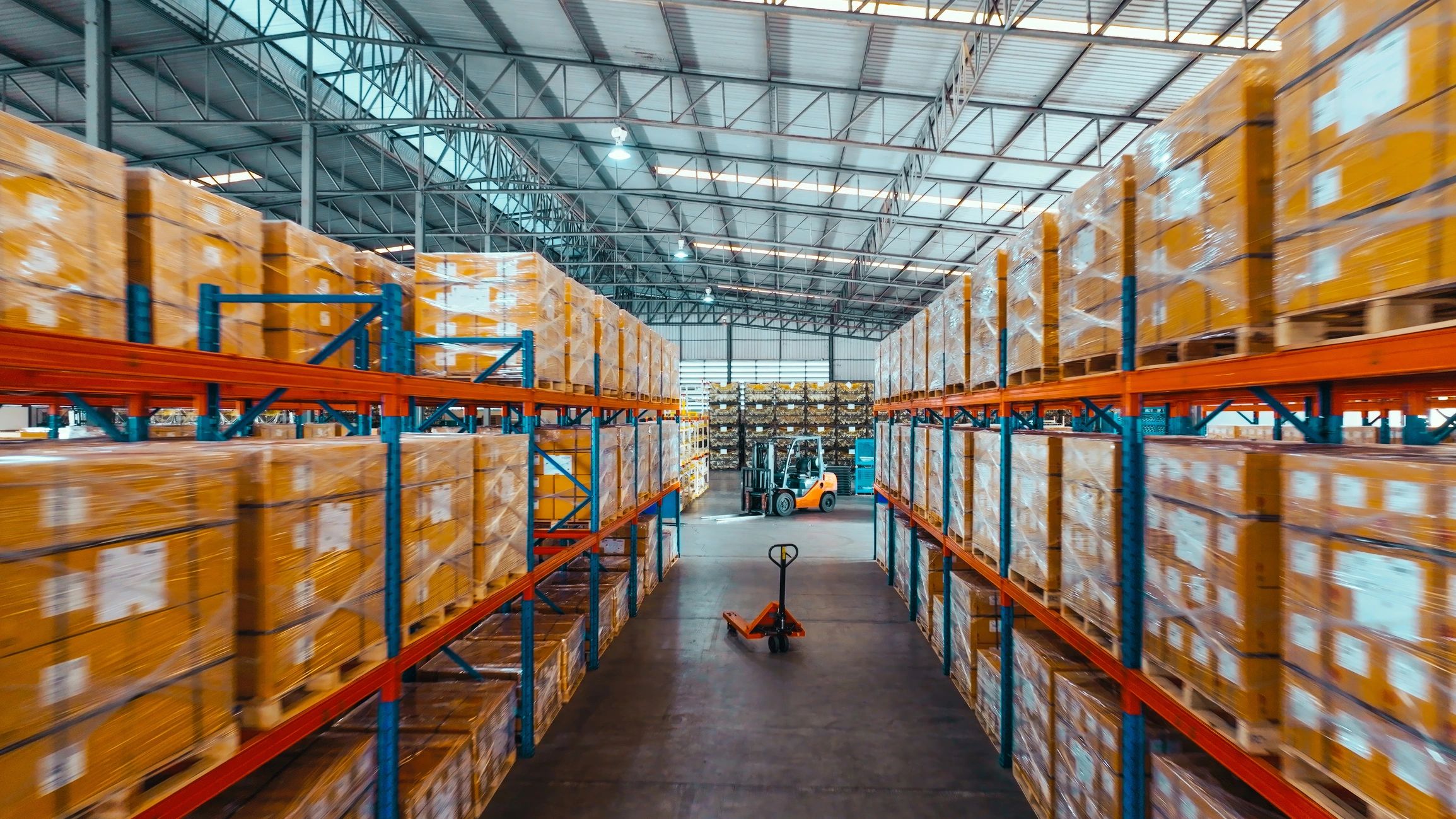 Warehouse shelving and logistics environment